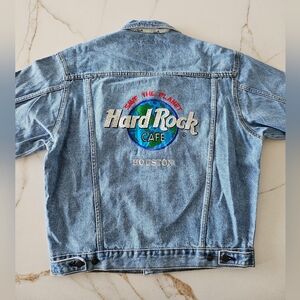 NWT VTG Hard Rock Cafe Save The Planet Houston Denim Jean Jacket M Unisex